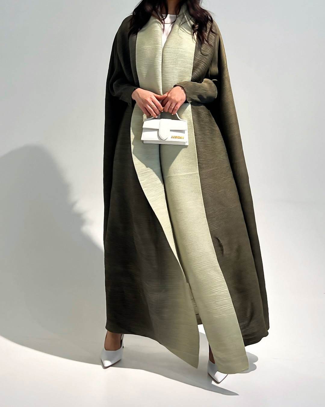 Fashionable Gradient Coat Long Skirt For Women Green Free Size