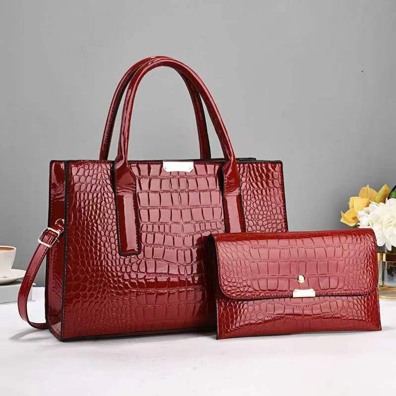 Child And Mother Stone Pattern Fashion Trend High Sense Large-capacity Crossbody Bag Red 34x13x24cm