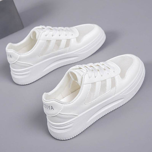 Breathable Platform Light White Shoes Women's Mesh Casual Sneaker
