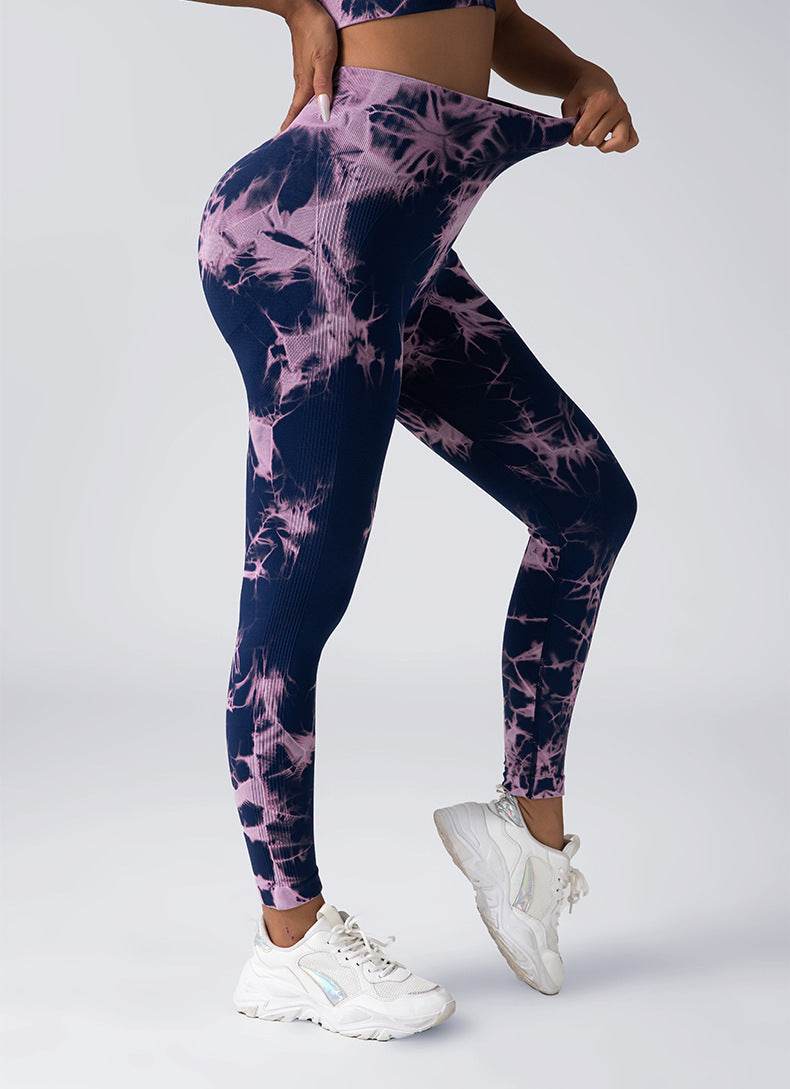 3PACK Tie-dye Yoga Pants Seamless Yoga Pants