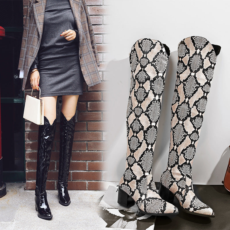 Women's Boots Leopard Print Pointed Toe Boots