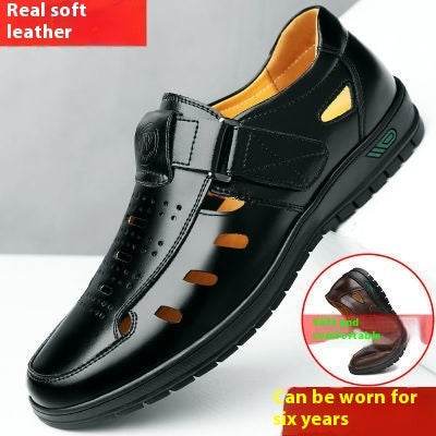 Casual Breathable Summer Hollow Sandals Men Black