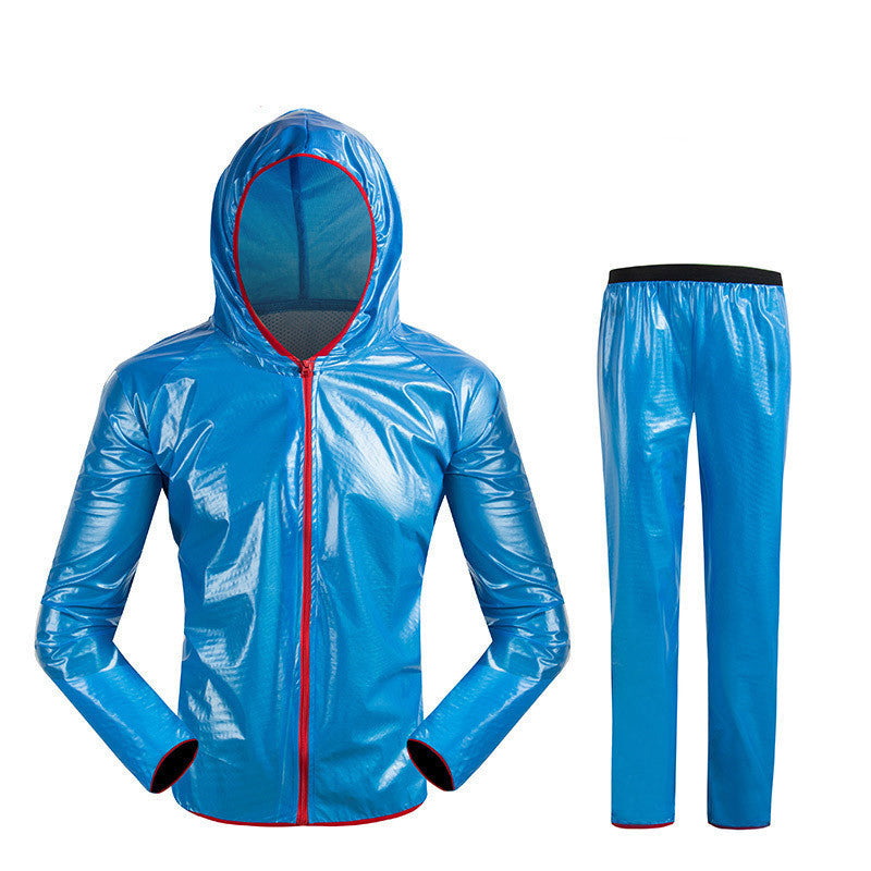 Split Raincoat Rain Gear Waterproof Riding Reflective Adult Raincoat Suit Blue Suit