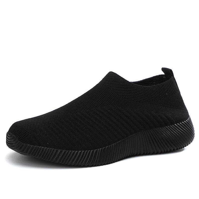 Flying Knit Sneakers Men's Mesh White Shoes Black Casual Sneakers Black2