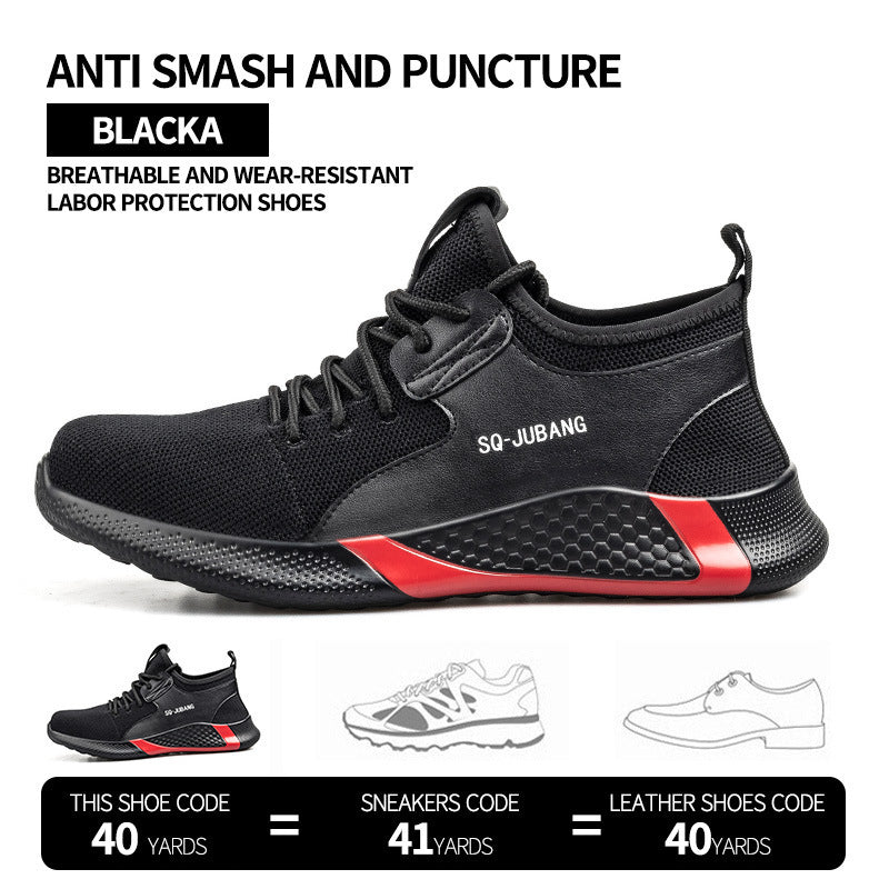 Men's Steel Toe Anti-smash And Anti-puncture Safety Shoes Water float666