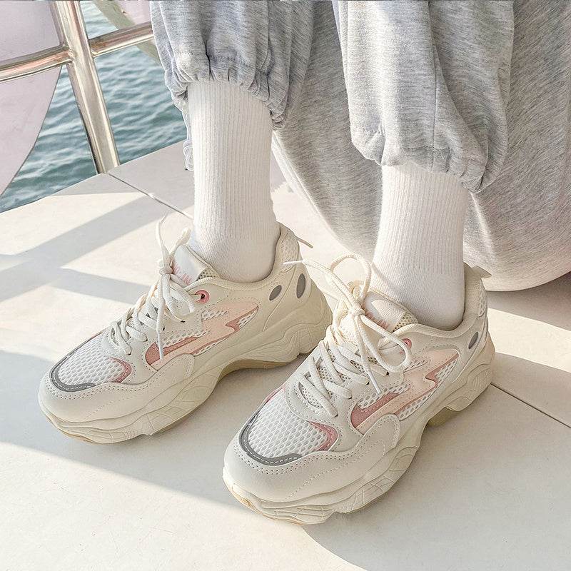 Daddy Shoes Super Fire Running Sneakers Beige pink