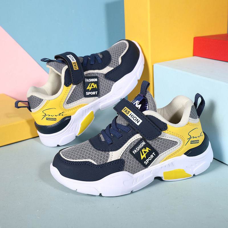 Children''s Shoes Boys summer running shoes children''s light Dark blue yellow breathable m