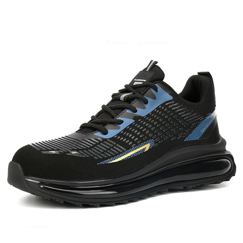 Air Cushion Bottom Light Leisure Safety Shoes Steel Head Black