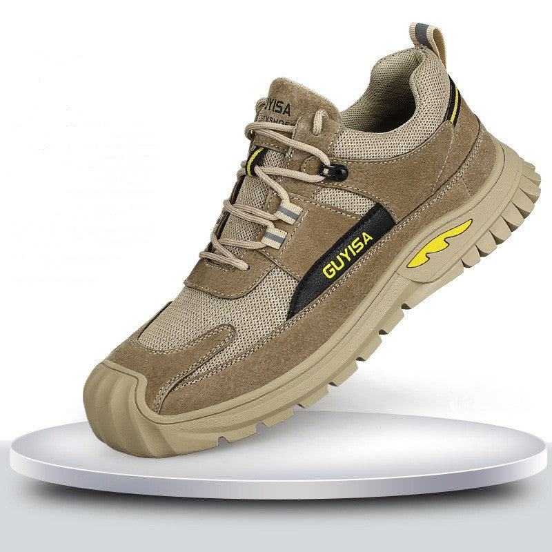 Anti-smash And Anti-puncture Steel Baothead Comfortable Soft Soled Safety Shoes Coffee