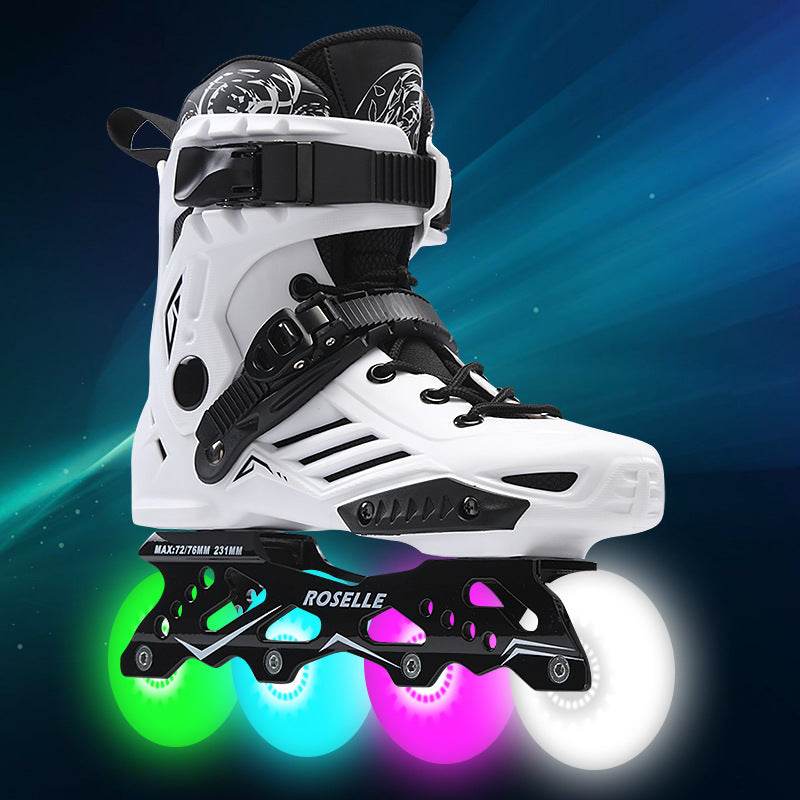 Inline Skates For Men And Women White full flashing wheel