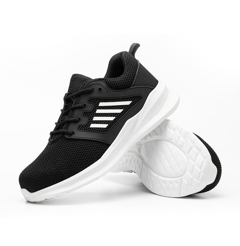 Anti-smashing And Anti-penetration Summer Breathable Safety Shoes Protective Lightweight Comfortable Air Cushion Work Shoes Black