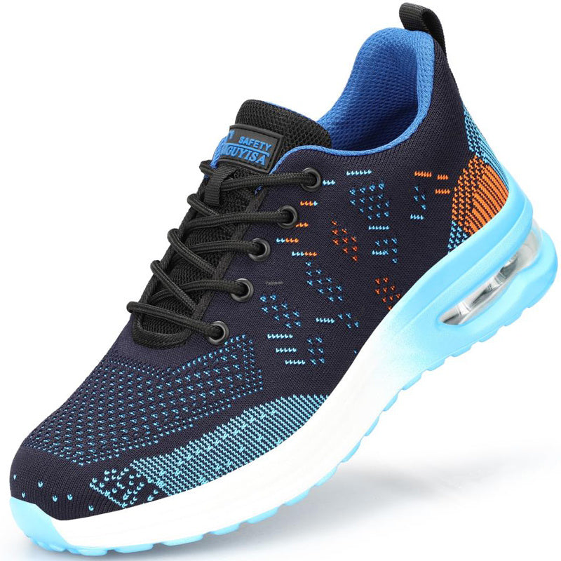 Breathable Lightweight Anti-smashing Safety Shoes Blue A
