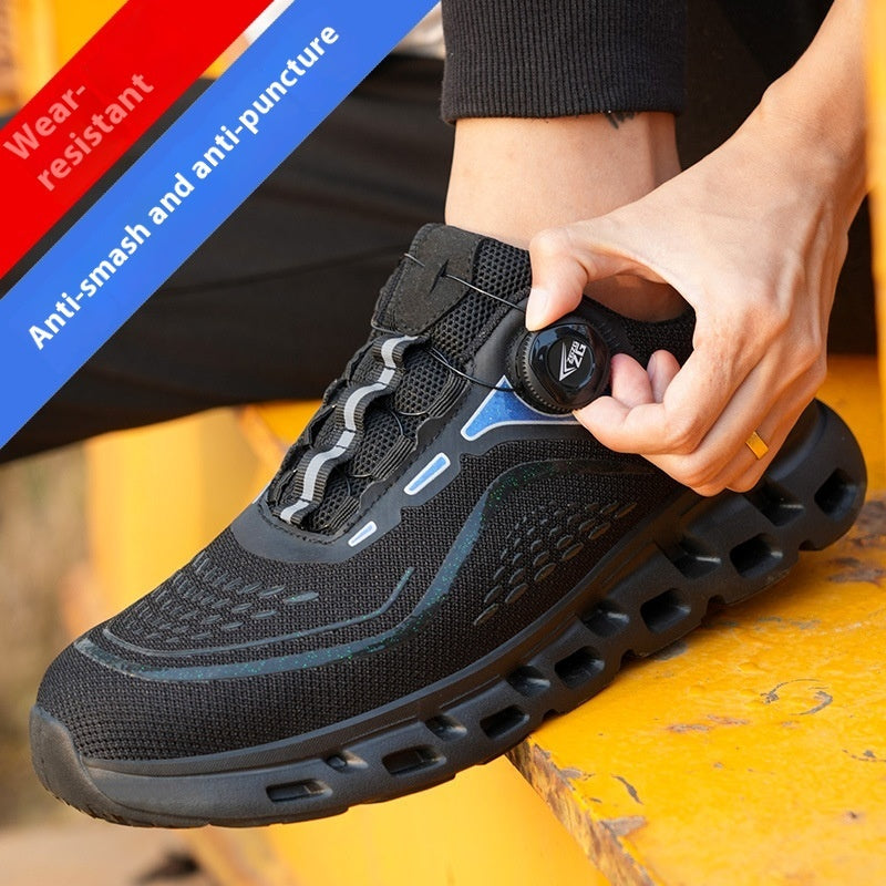 Anti-smashing Anti-penetration Steel Toe Breathable And Wearable Safety Shoes Black