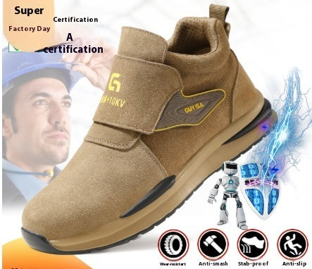 Fireproof Flower Safety Wear-resistant Steel Toe Cap Felt Buckle Welder Shoes The Third