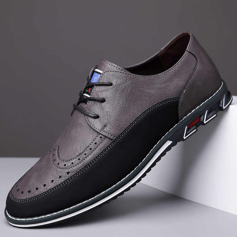 Business Fashion Comfortable Leather Shoes Men Gray