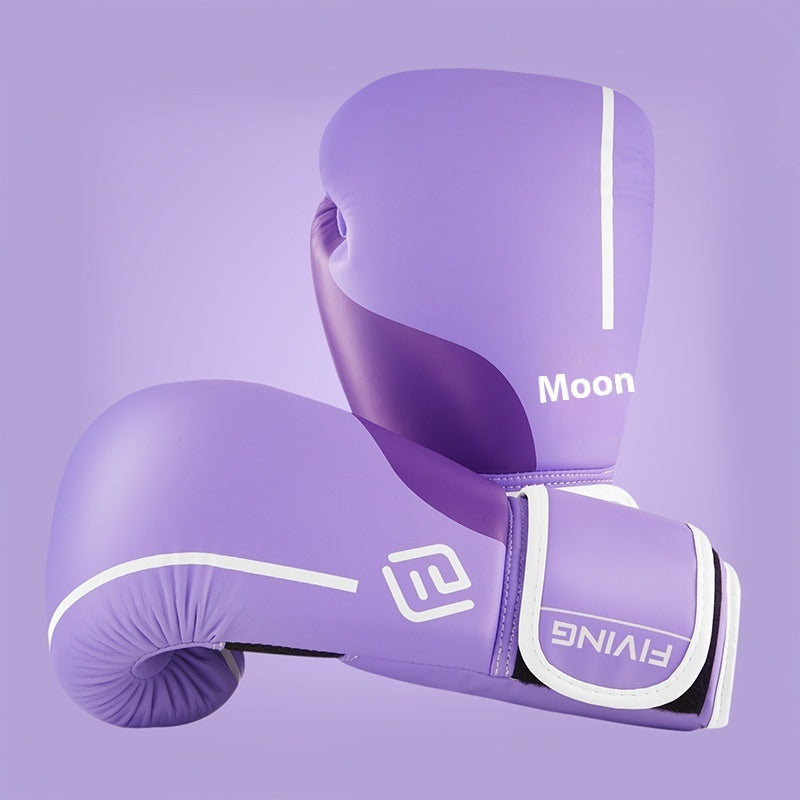 Professional Women's Boxing Glove Sanda Fight Fighting Morandi Boxing Gloves Training Gloves Light Purple
