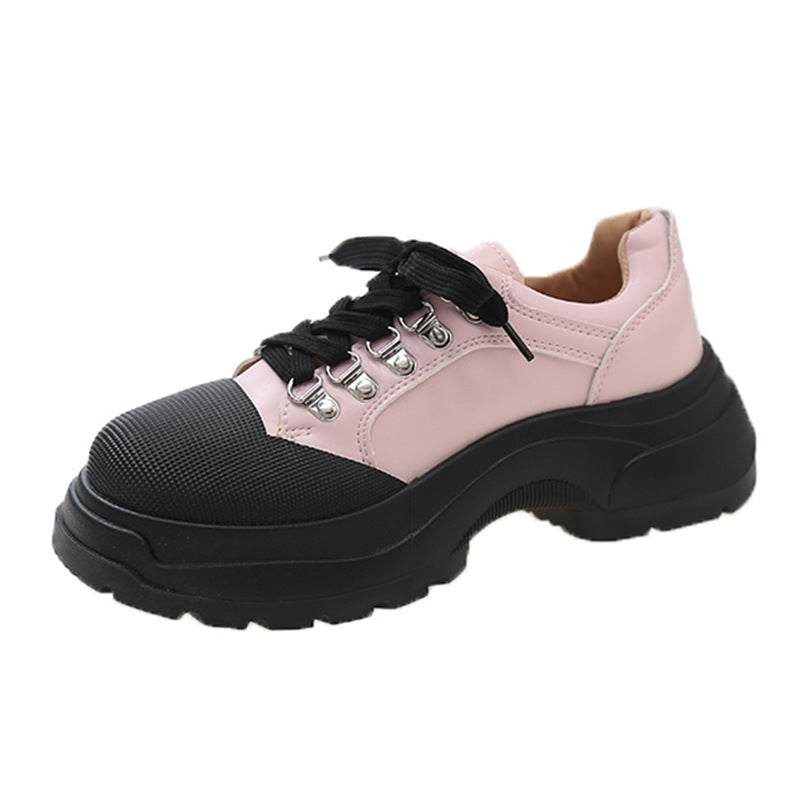 Platform Leather Shoes Female British Style