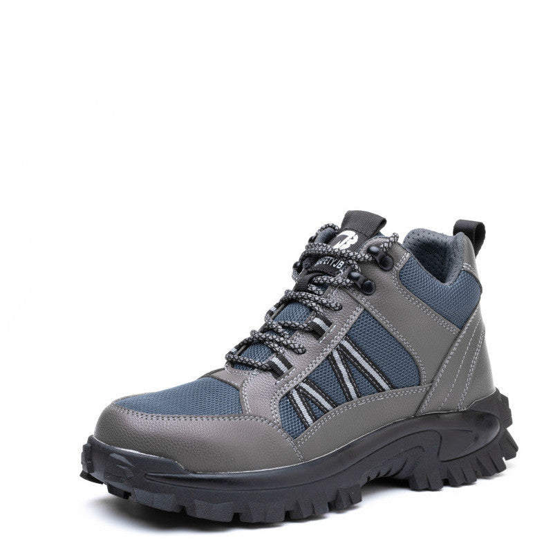 Lightweight Safety Shoes PU Soft Sole, Breathable Mesh Surface, Anti-smash Grey