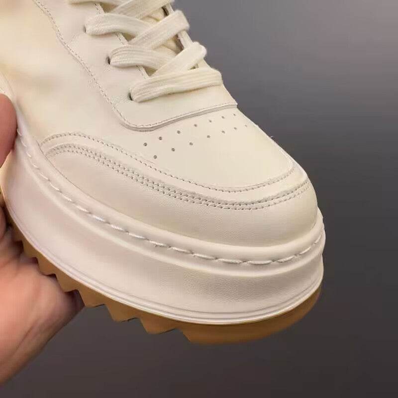 Leather White Shoes Male Retro Casual Shoes
