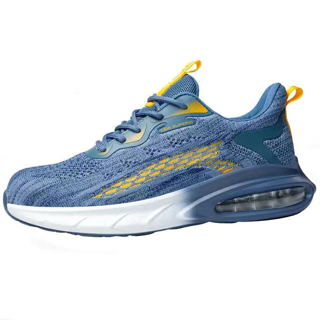 Air Cushion Smash-proof And Wear-resistant Safety Shoes Blue