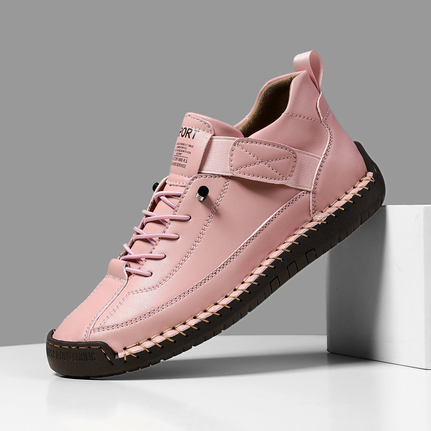 Men's Mid Top Martin Boots Outdoor Casual Shoes F9888 Pink