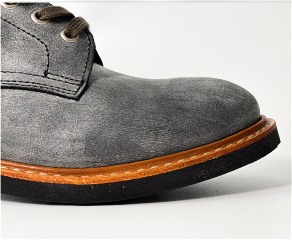 Retro Men's Boots Goodyear Craft Hand-made Toe Layer Fog Wax Cowhide Toe Boots