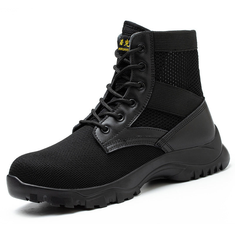 Men's Casual Breathable Anti-smashing Anti-piercing Safety Shoes Black