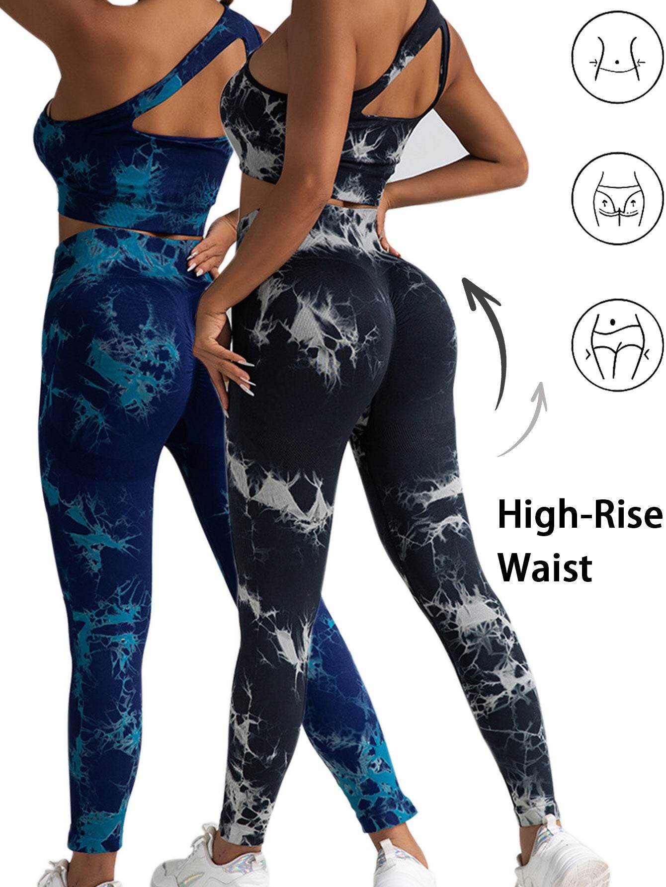2pack Tie-dye Yoga Pants Seamless Yoga Pants - La Gaelliance DG ESsence