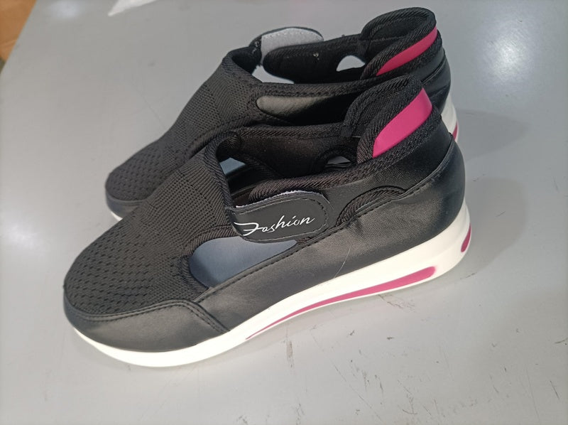 Women's Sneakers Summer New Ladies Casual Low Wedge Breathable Non-Slip Comfort Feamle Sport Shoes Mesh Shoes Fashion Style Black