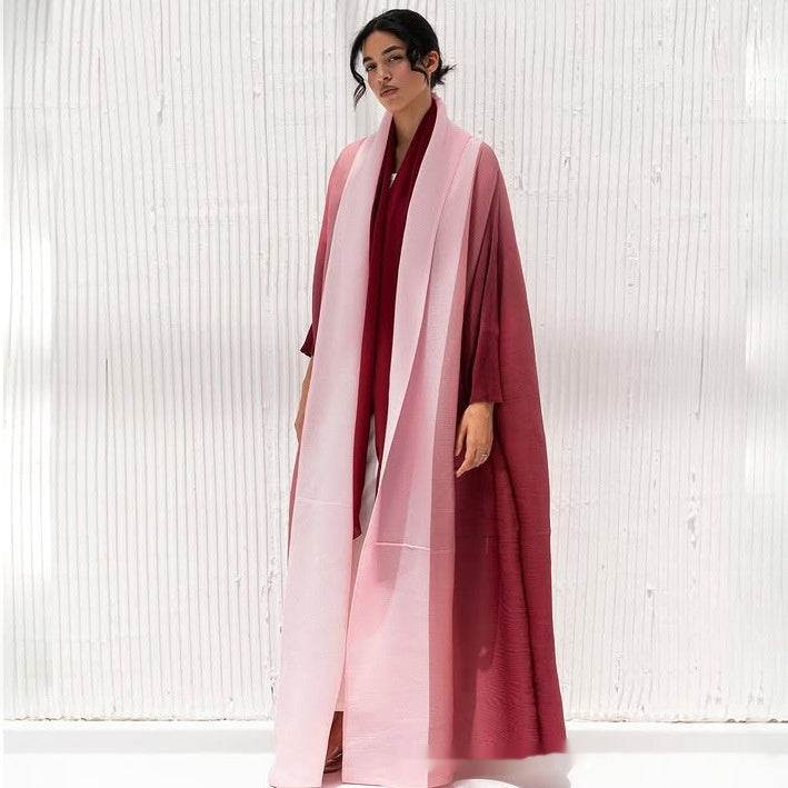 Fashionable Gradient Coat Long Skirt For Women Light Pink Free Size
