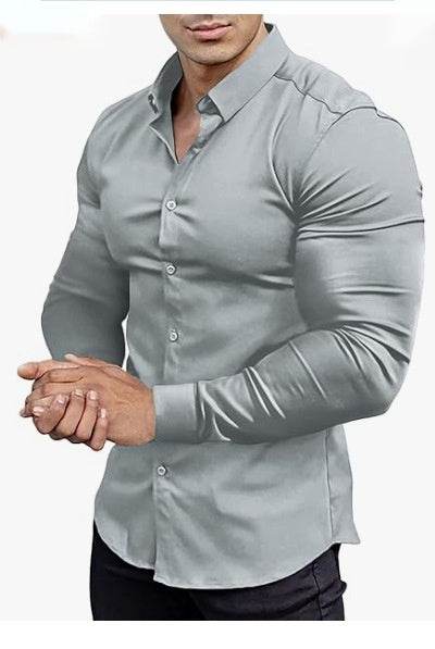 Men's Business Non-ironing Professional Anti-wrinkle Casual Shirt CS02 Gray
