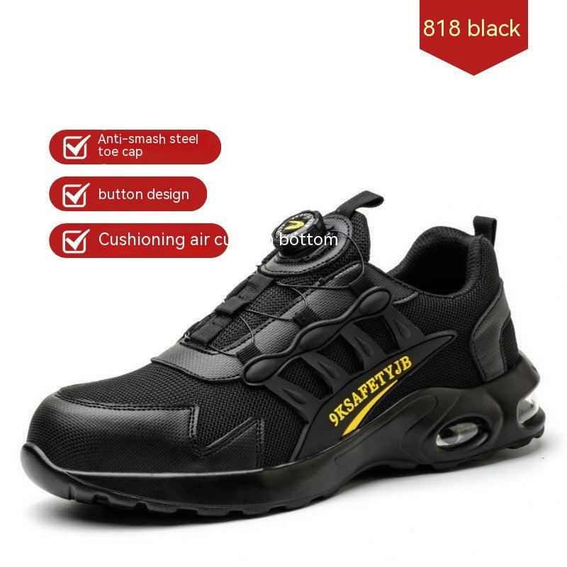 Breathable Anti-smash And Anti-puncture Safety Shoes For Men 818Black