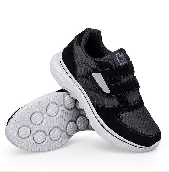 Women's Soft Bottom Widened Velcro Casual Walking Shoes Male Black