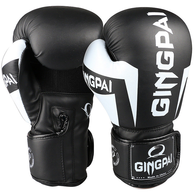 Boxing Gloves Sanda Gloves Training Boxing Glove Black White