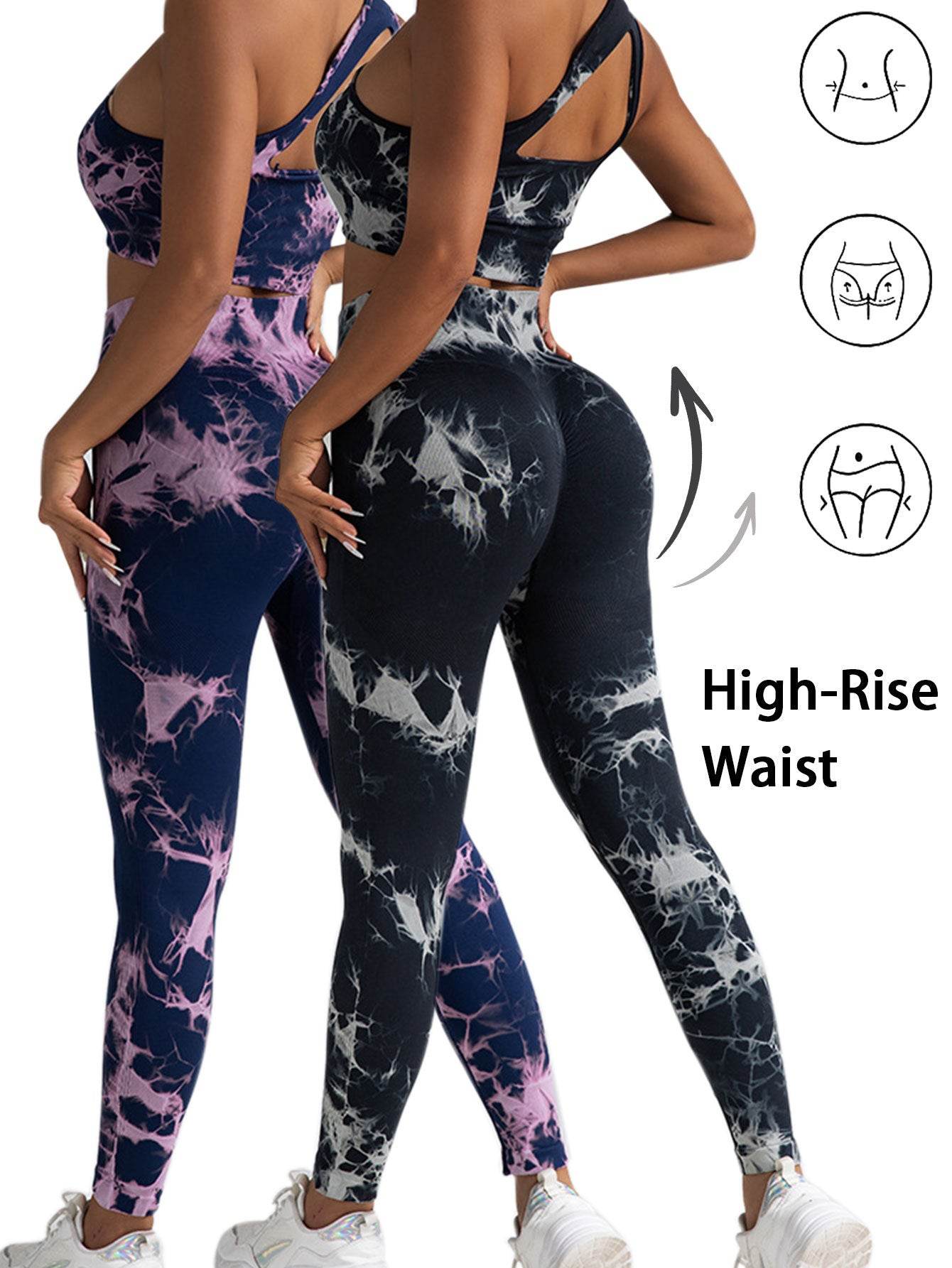 2pack Tie-dye Yoga Pants Seamless Yoga Pants - La Gaelliance DG ESsence
