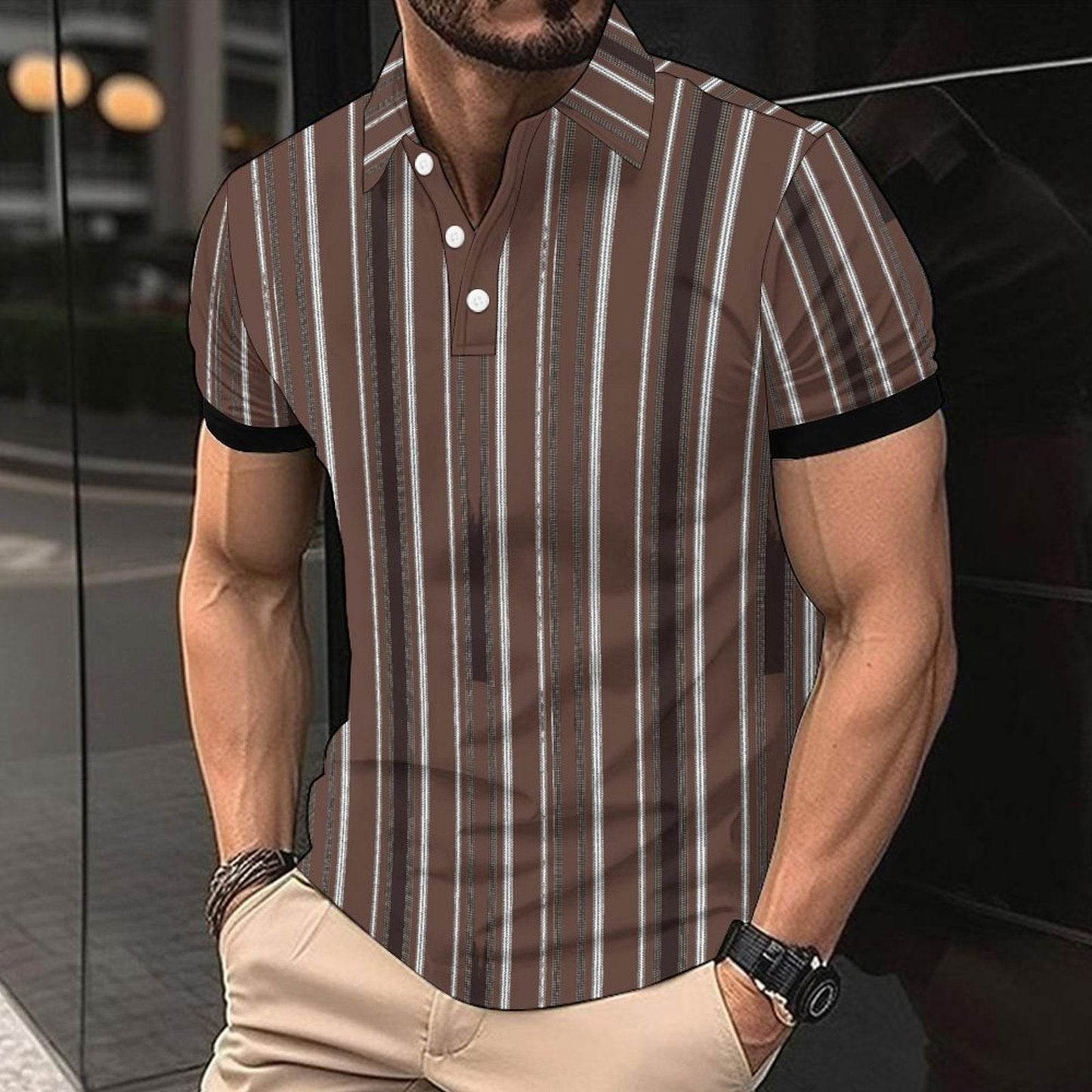 Fashion Casual Men's American Printed Short Sleeve CD03341