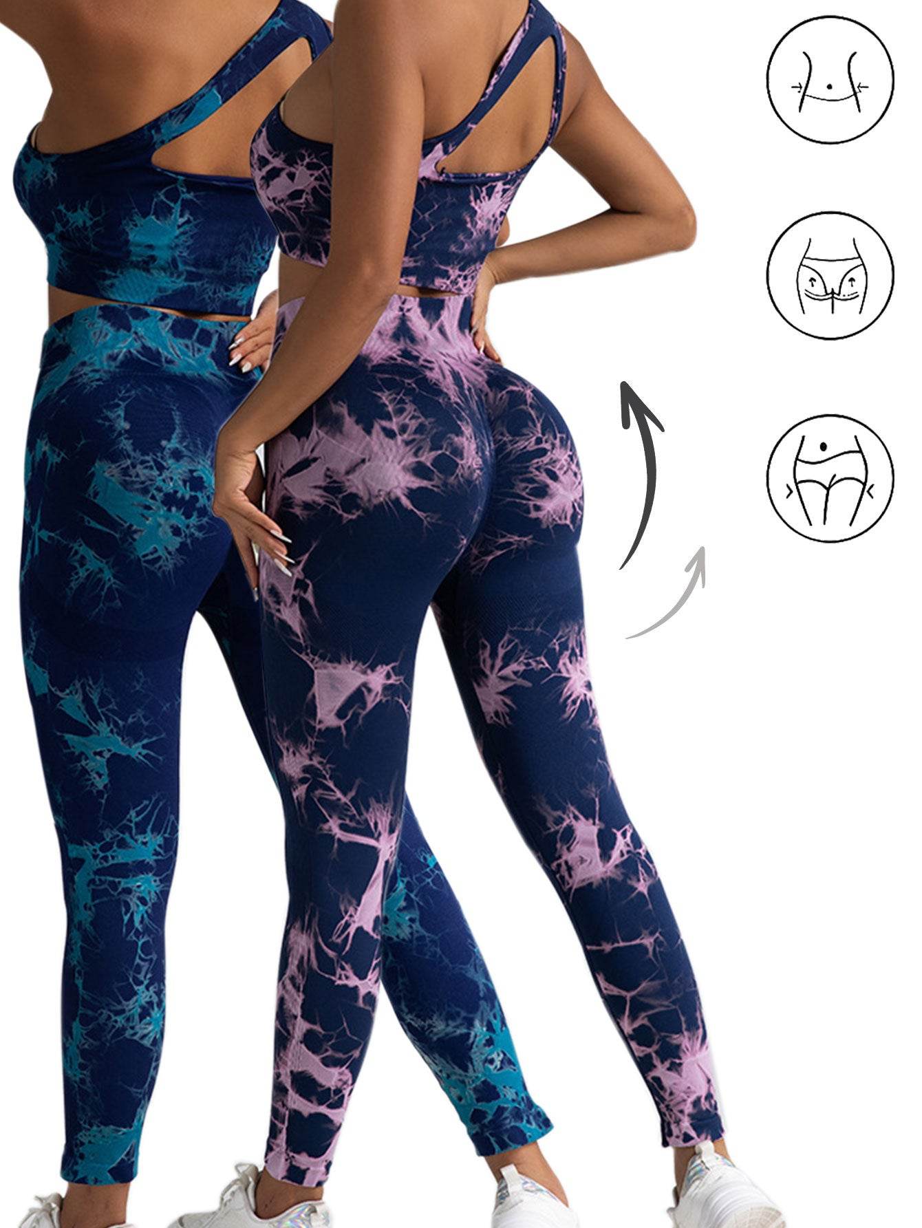 2pack Tie-dye Yoga Pants Seamless Yoga Pants - La Gaelliance DG ESsence