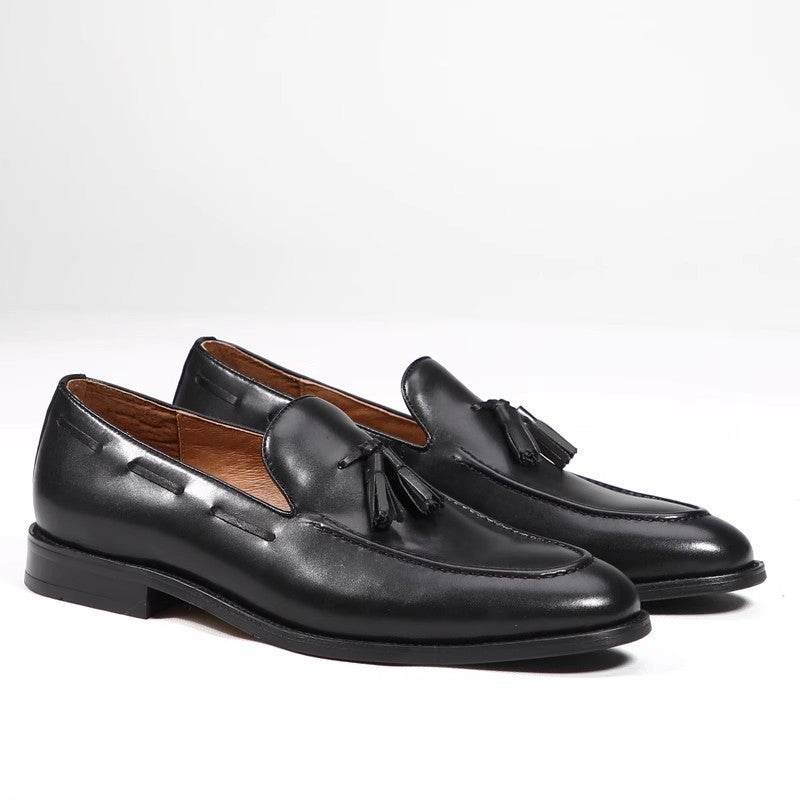 Men's Business Casual Handmade Genuine Leather Shoes Black