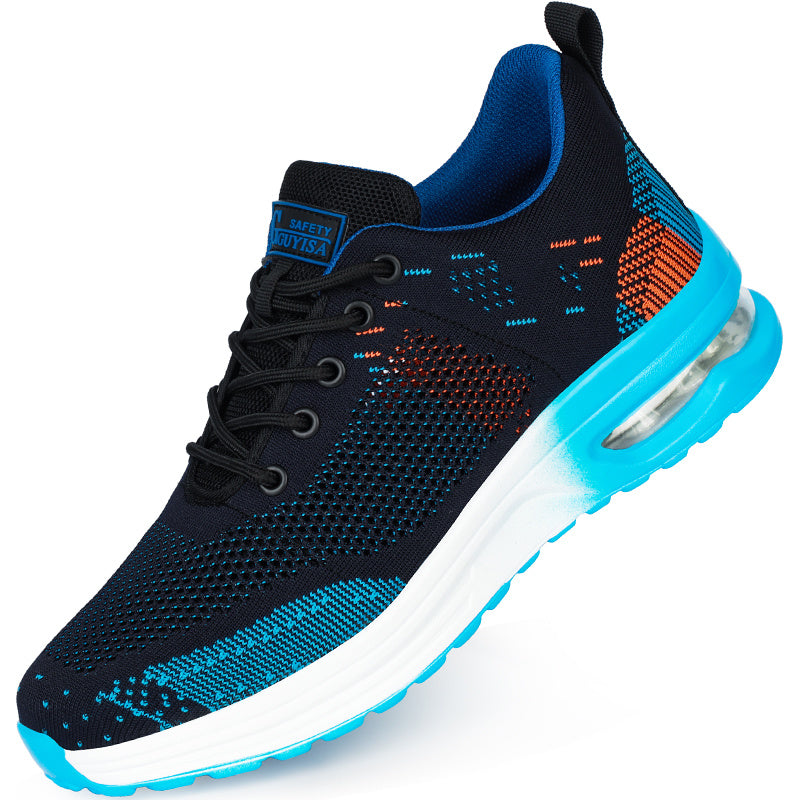 Breathable Lightweight Anti-smashing Safety Shoes Blue B