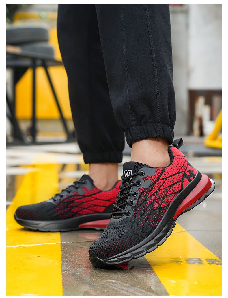 Labor Protection Steel Thorn Safety Shoes Red