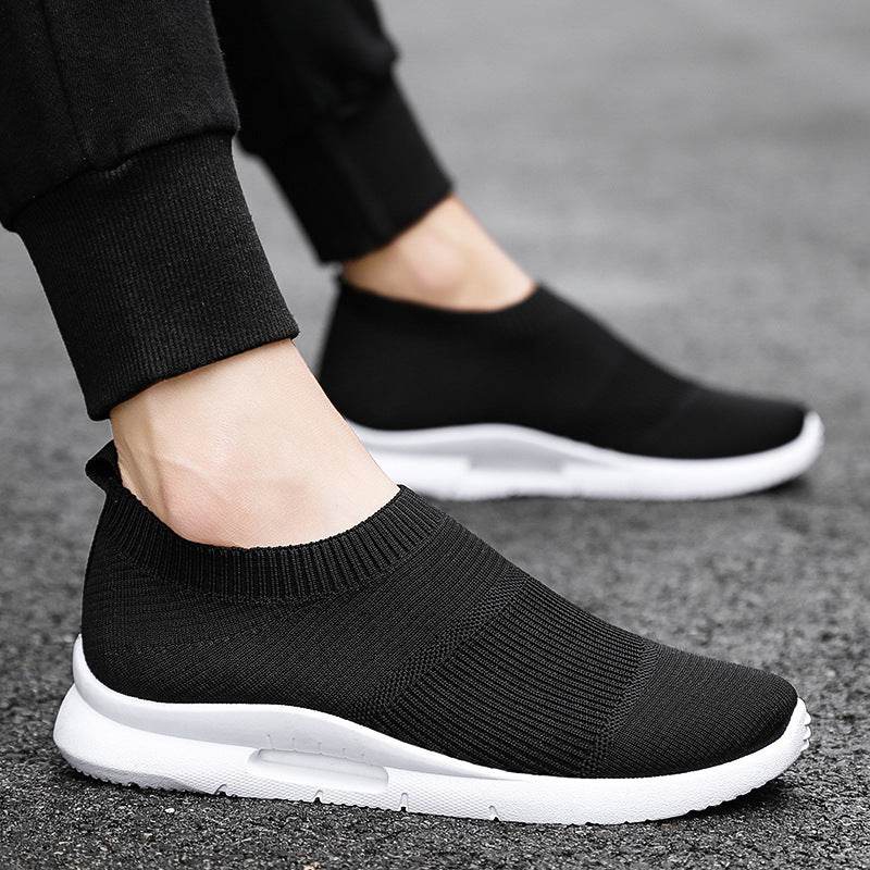 Flying Knit Sneakers Men's Mesh White Shoes Black Casual Sneakers Whiteblack