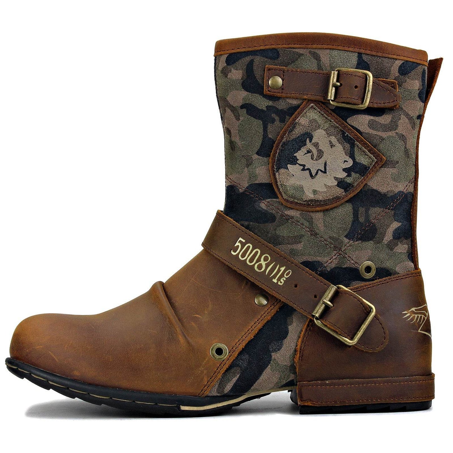Mid-High Tube Men's Cowboy Boot Yellow Brown