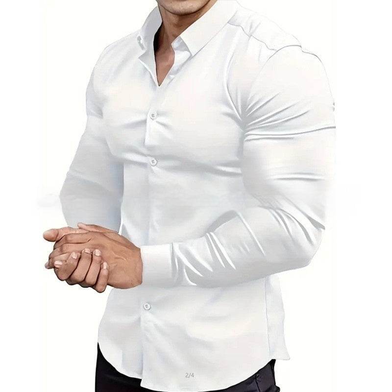 Men's Business Non-ironing Professional Anti-wrinkle Casual Shirt CS02 White