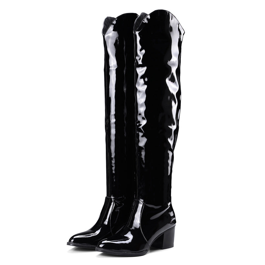 Women's Boots Leopard Print Pointed Toe Boots Black