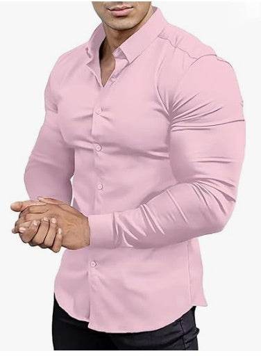 Men's Business Non-ironing Professional Anti-wrinkle Casual Shirt CS02 Pink