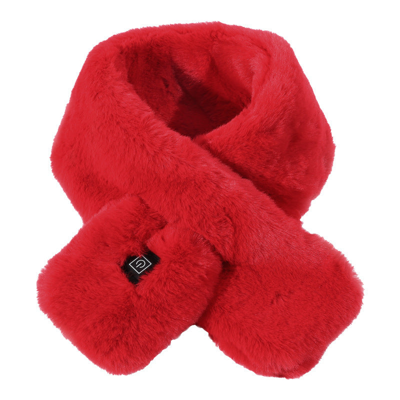 Heating Scarf USB Electric Heated Neck Wrap Heating Pad Pain Relief Three-gear Temperature Control Neck Warmer For Women Men Red