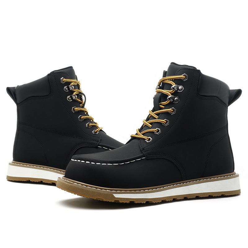 Men's Safety Shoes Deodorant And Breathable Anti-smashing Black
