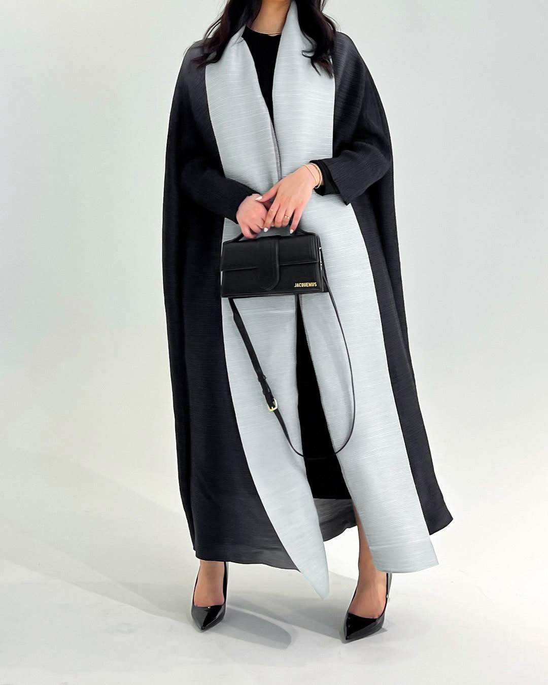 Fashionable Gradient Coat Long Skirt For Women Black Free Size