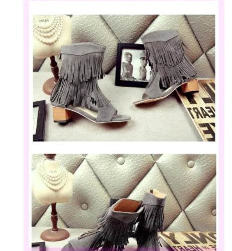 Summer Fish Mouth Hollow Boots Female