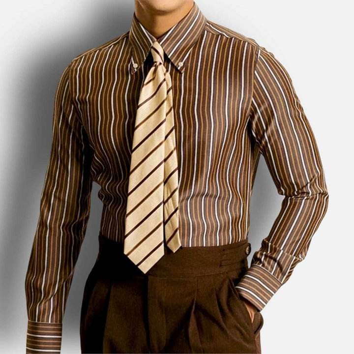 Italian Slim Fit Shirt Brown